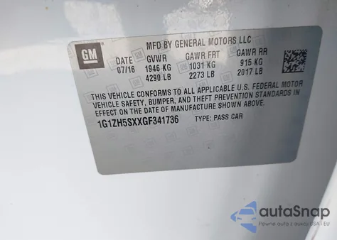 2016 Chevrolet Malibu Premier from USA, damaged, VIN 1G1ZH5SXXGF341736